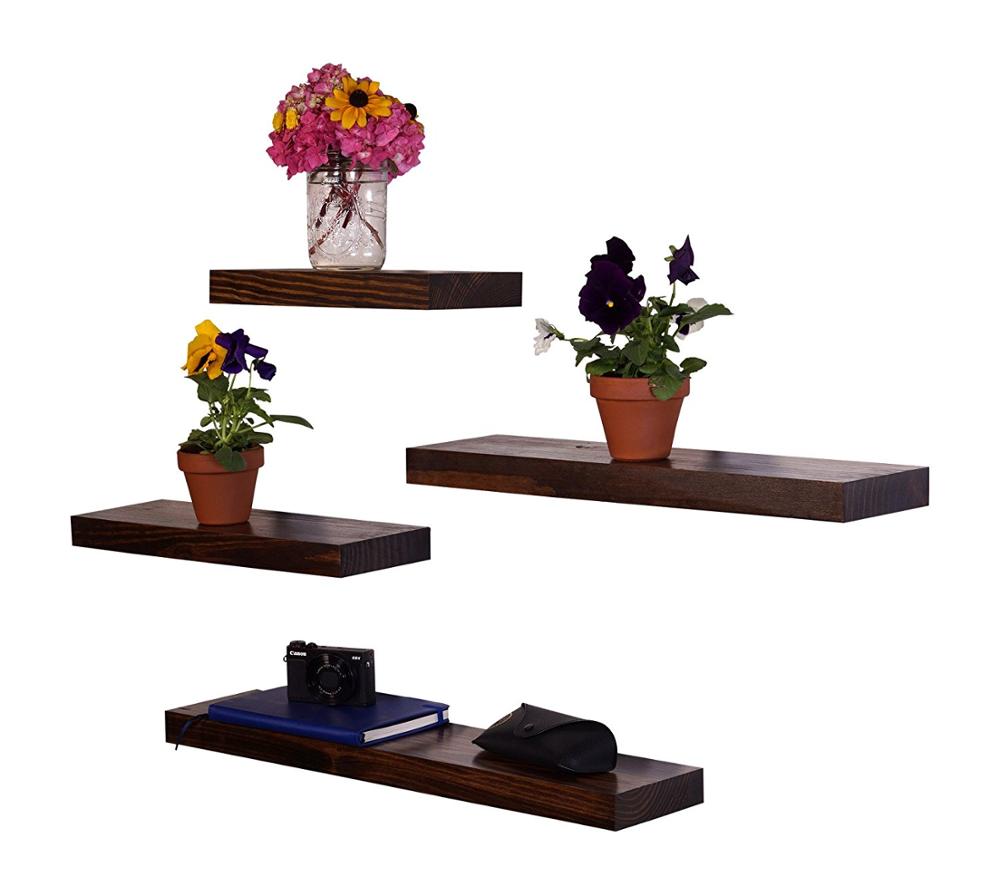 Modern home furniture wood floating wall shelves for bathroomGSH