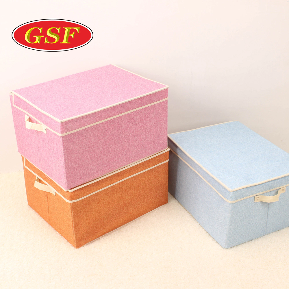 Household essentials DIY collapsible cotton linen storage boxes