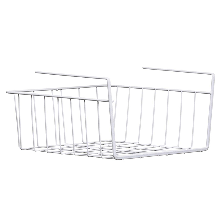 Vintage Locker Gym White Under Shelf Metal Wire Storage Basket