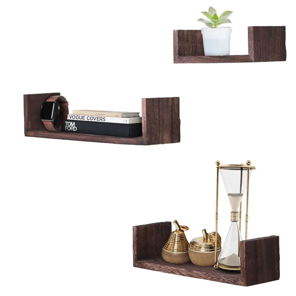 Fashion Especial Wall Mounted Floating Shelves Rustic Wood Wall Storage Shelves for Bathroom