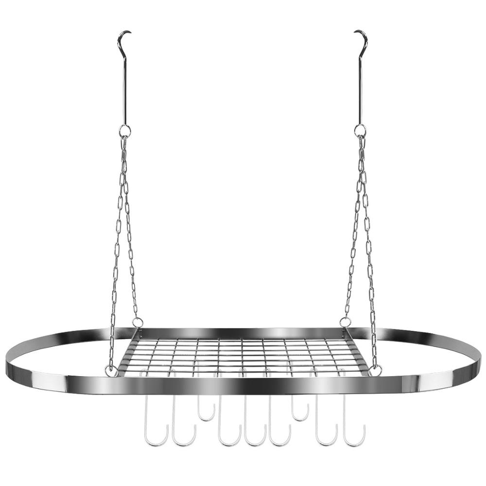 Advanced Decorative Oval Mounted Storage Rack Pot and Pan Rack (Including the hooks and Iron Chain )