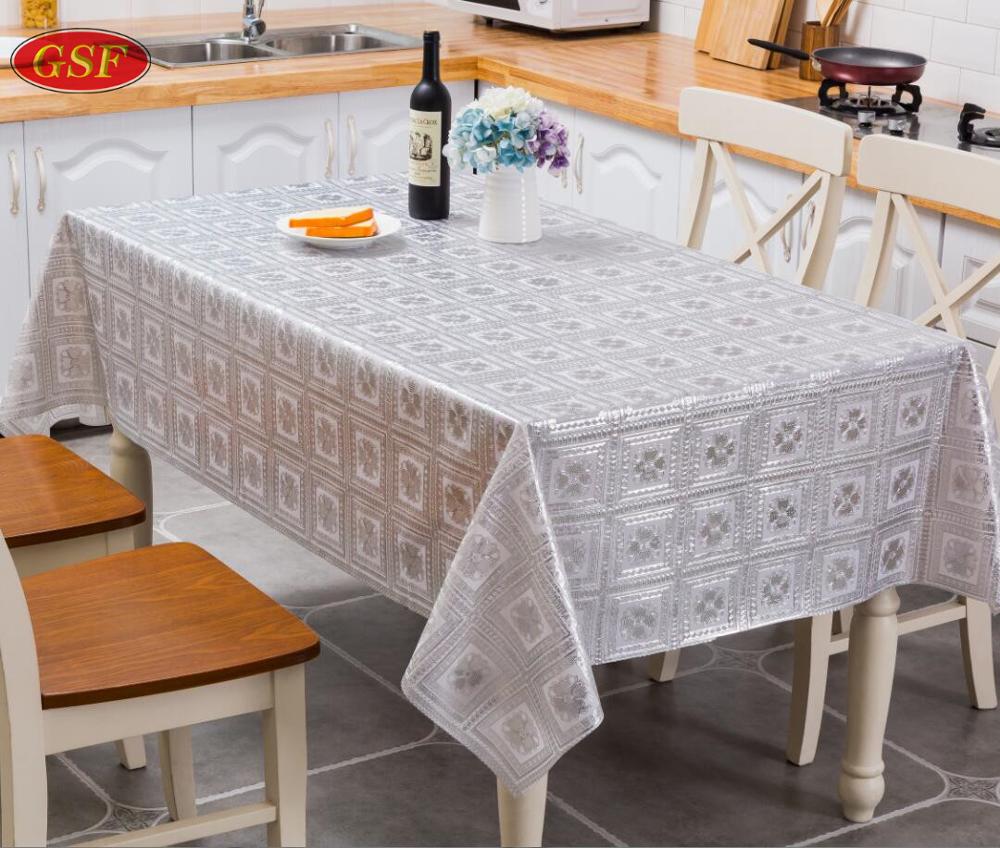 Wholesale custom excellent quality printed plastic pvc tablecloth