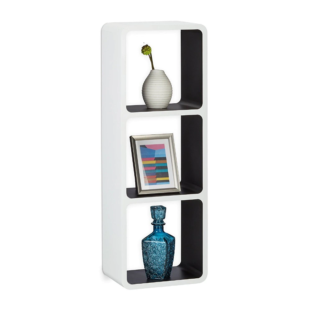 Modern decorative portable furniture standing floating wooden cube storage shelf