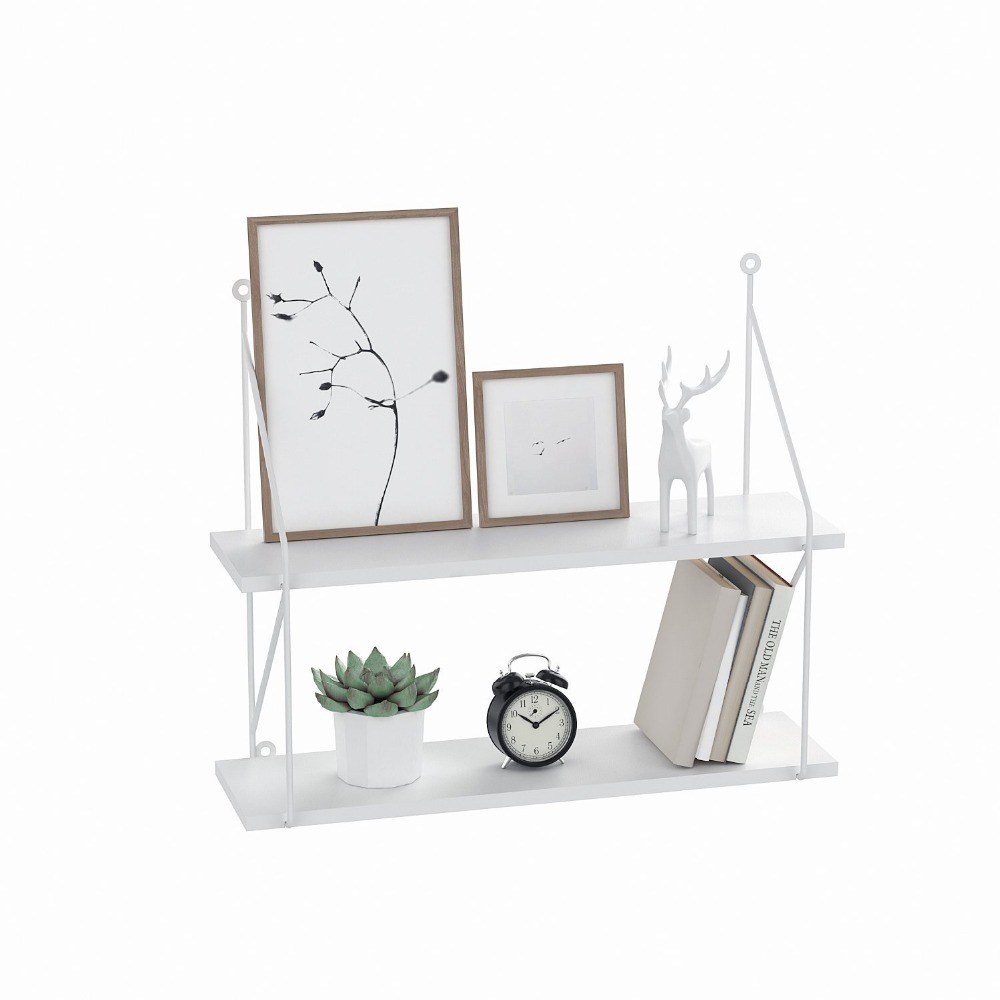 Decorative small wall bunk bed shelf mount metal floating book display wall shelf