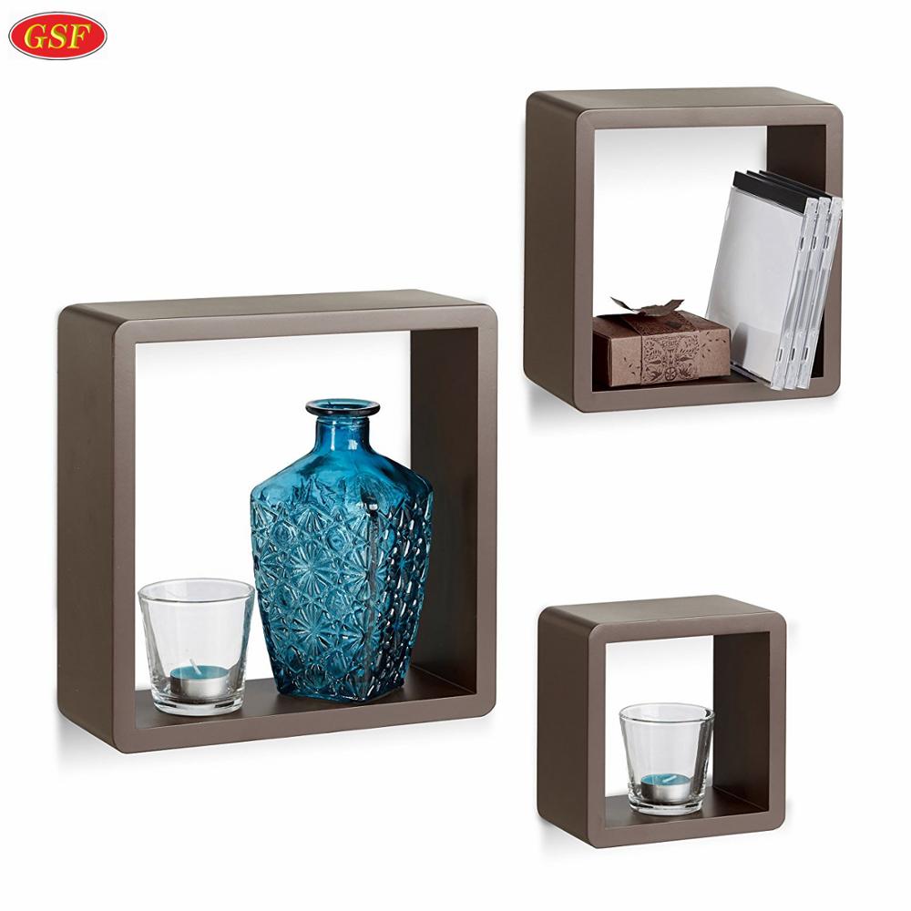 Living room furniture useful easy assembly mdf square wall cube shelf