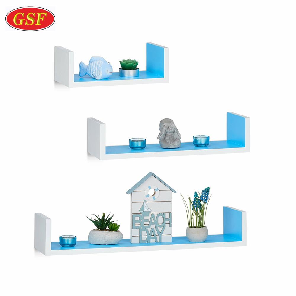 High quality high gloss durable cd storage shelf wooden floating wall shelf