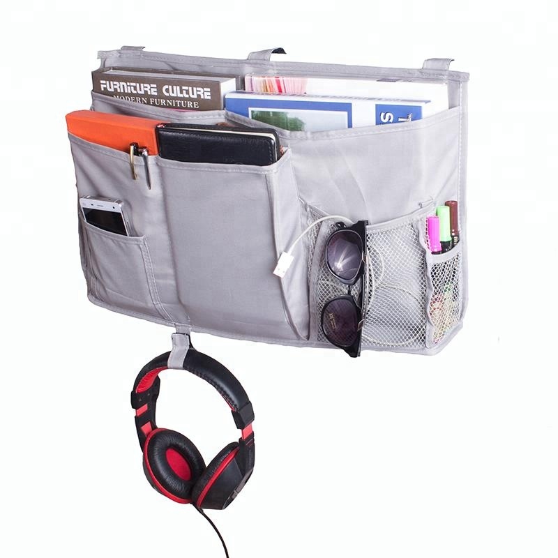 Amazon Hot Selling Multifunction Oxford 8 Pockets Bedside Storage Bag