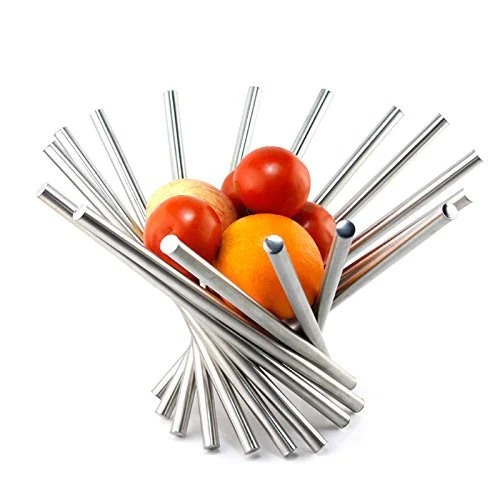 Creative Stainless Steel Silver Rotation Fruit Basket/Fruit Rack