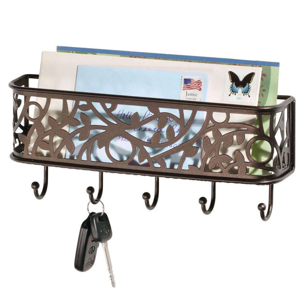 Vintage Simple Adjustable Wall Mount Metal Entryway Storage Organizer