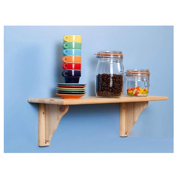 Core Pine Shelf Durable Wooden Shelf Wall Mounted Decorative Floating Wooden Wall Shelf