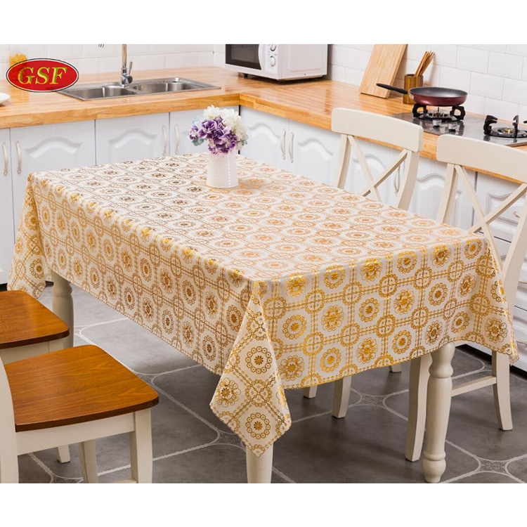 New Arrival Factory Made Rectangular Shape Pastoral Style Floral Embroidered Table Cloth