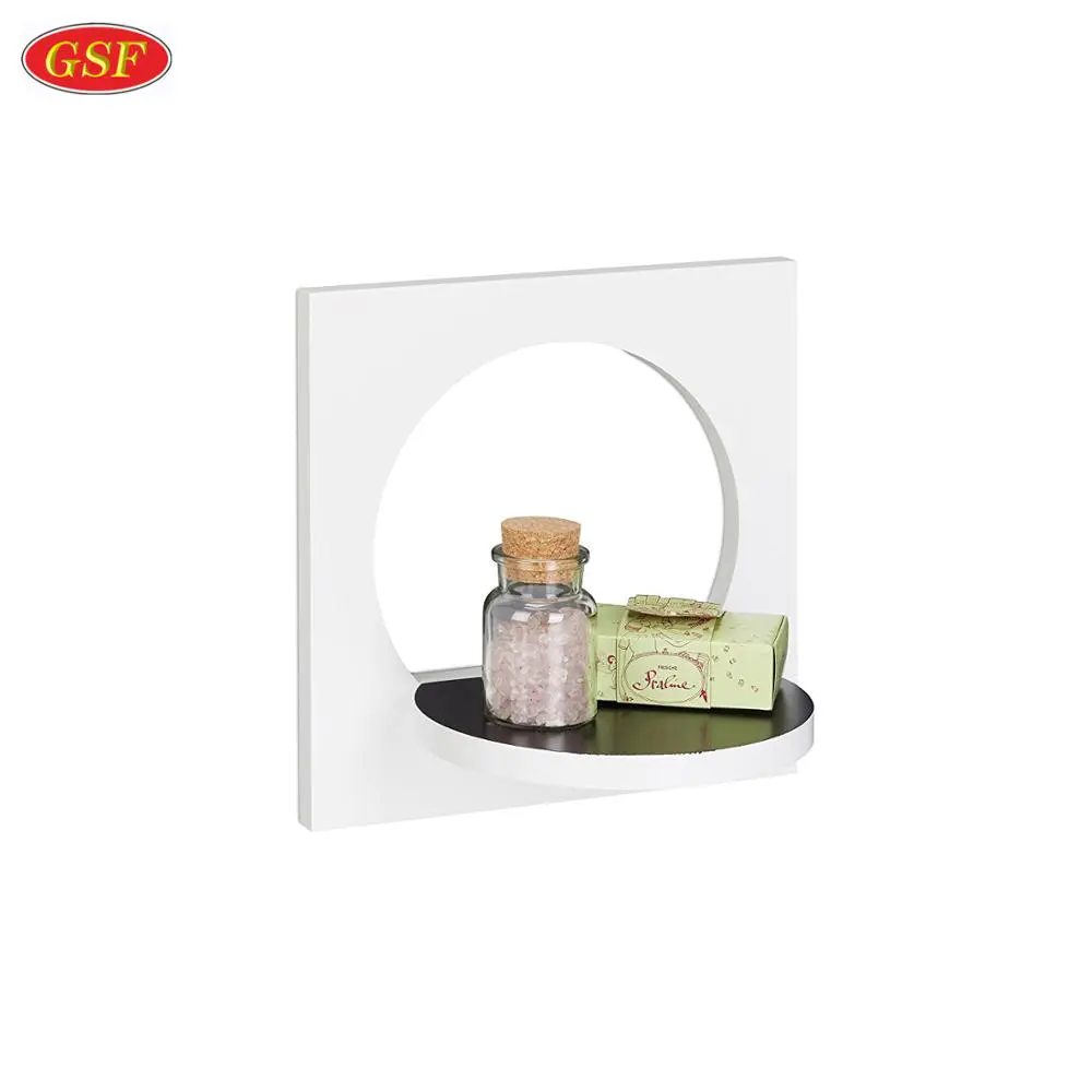 Modern flower wall shelf bicolor colorful outer inside round square hollow wall shelf