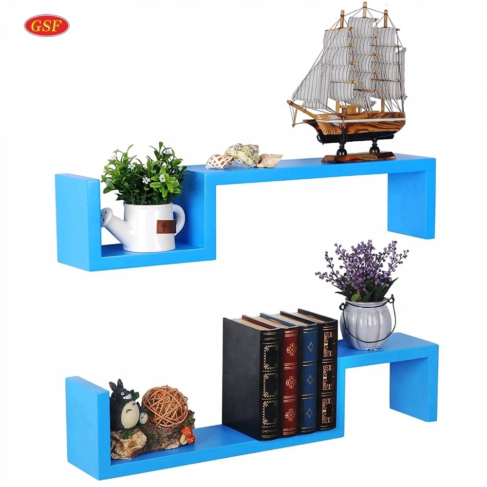 Wholesale custom personalized s shape floating wall decoration shelf