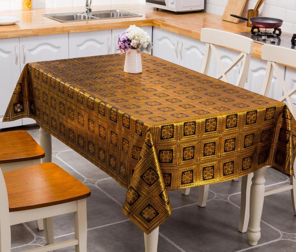Cheap wholesale modern elegant pattern hot stamping pvc table cloth