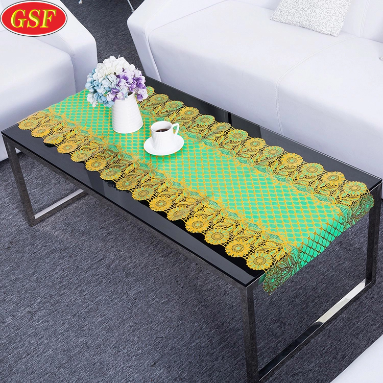 Cheap Wholesale Sunflower Color Stamp Gold Dinner Houseware Table Cloth
