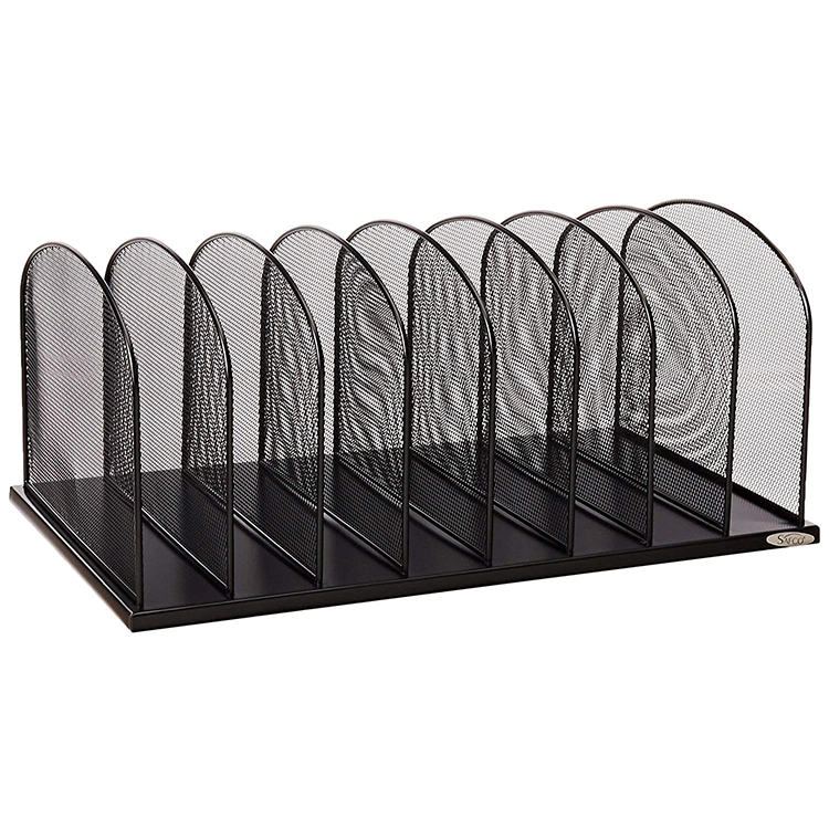 Supplier 8 interval hot sale wire metal mesh stackable desktop office fancy stationery file book shelf