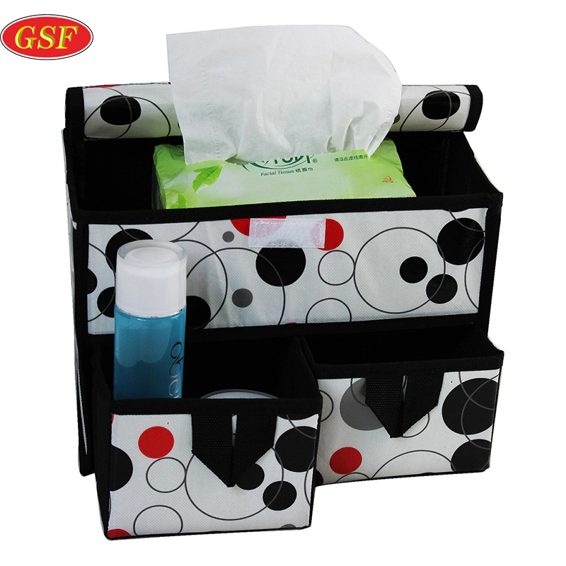 Paper towels colorful fabric foldable makeup storage box with drawer