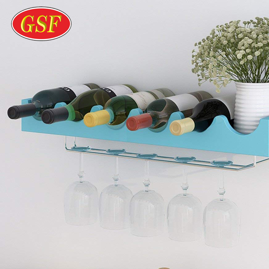 2021 High quality picture ledge display floating wooden wall wine shelf