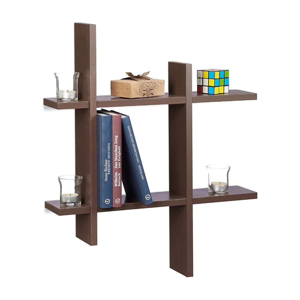 New design floating wood morden easy assembled storage wall shelf