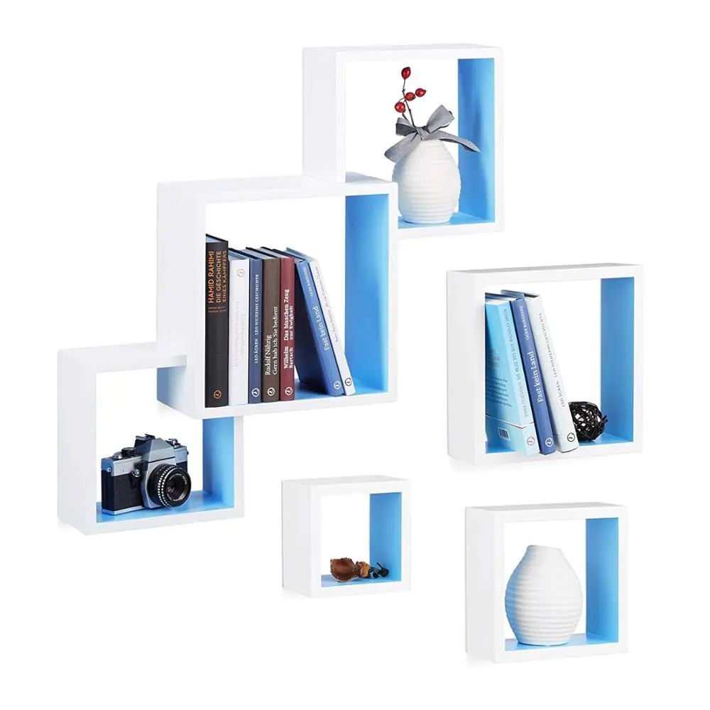 Professional market high quality furniture wooden set of 3 cube wall mounted floating shelf