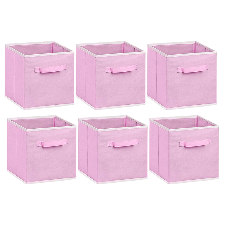 6 Pack Simple Houseware Foldable box organizer cube Cloth Storage Cube Basket drawer organizer bins
