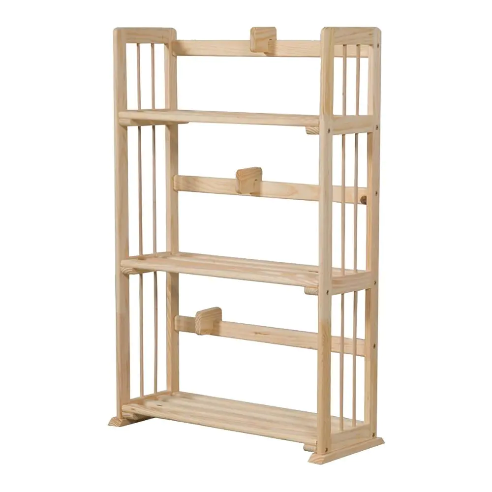 Eco-friendly Pine Solid Wood 3-Tier Bookshelf