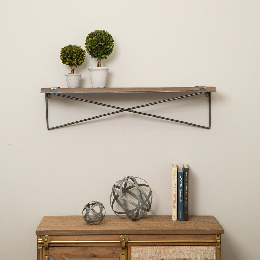 Floating Shelves Wall Mount Rustic Wood Metal Wall Shelves with Large Storage for Kitchen Living Room Bathroom Bedroom