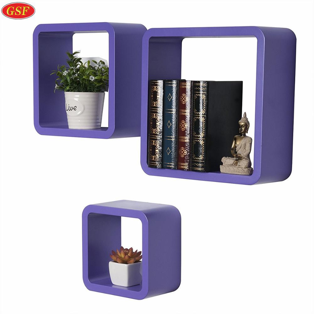 Home Decor dvd Square wood display cube floating cube wall book shelf