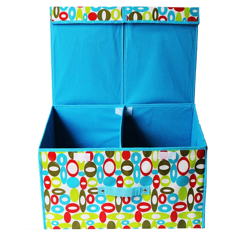 Two Grids Foldable Non Woven Fabric Materials Cube Toy Storage Bin Organiser Toy Storage Box