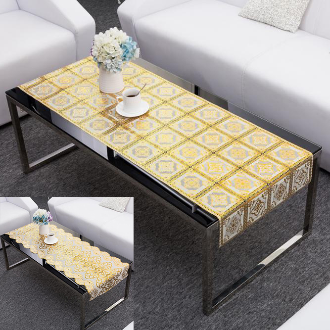 German Square hollow and flower pattern stamp Stock Table Cloth Cover