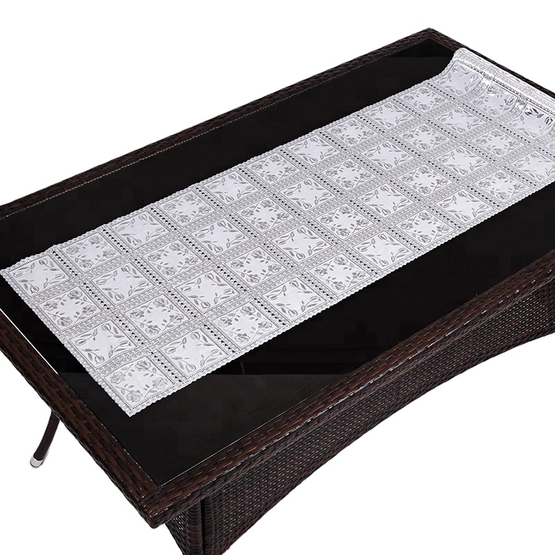Hot Sale Oil Proof Stamp PVC Embossed Factory Direct Supply White Grid Table Cloth
