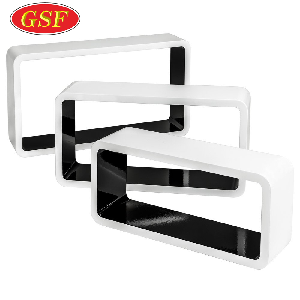 Custom Eco-friendly decorative furniture floating cube book shelf wall mount cabinet for living room