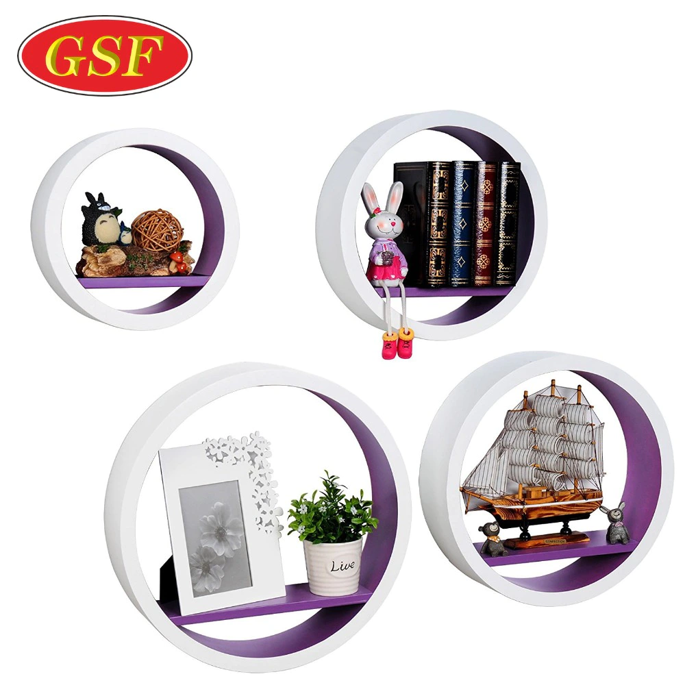 Wholesale Eco-friendly Round circle Cube Floating Wall Mounted Shelves