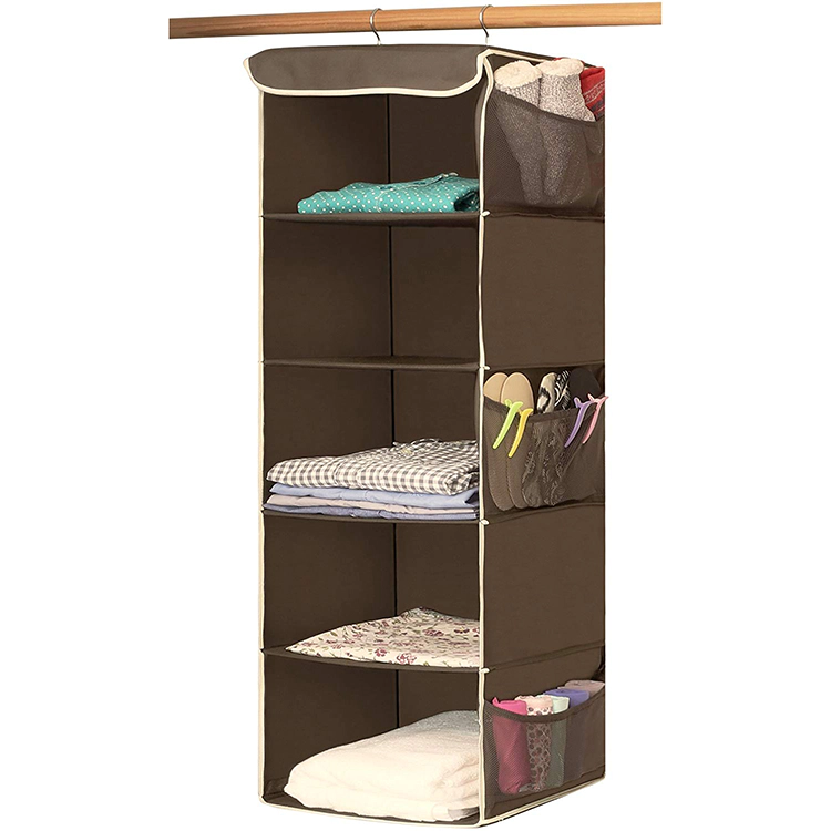Simple Houseware 5 Shelves Hanging Closet Clothing Shelves Hanger Organizer Box