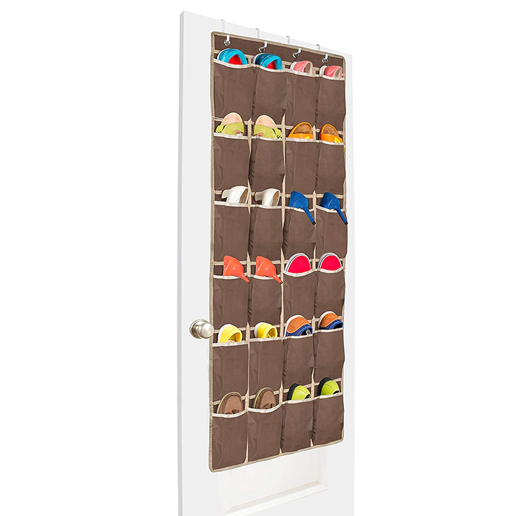 Hanging organizer closet 4 Colors Available Hanging Shoe Organizer Storage Packet with 4 Metal Over Door Hooks