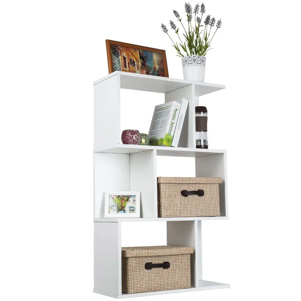 European Innovative Style Wooden MDF 3 Grid Floating Bookshelf