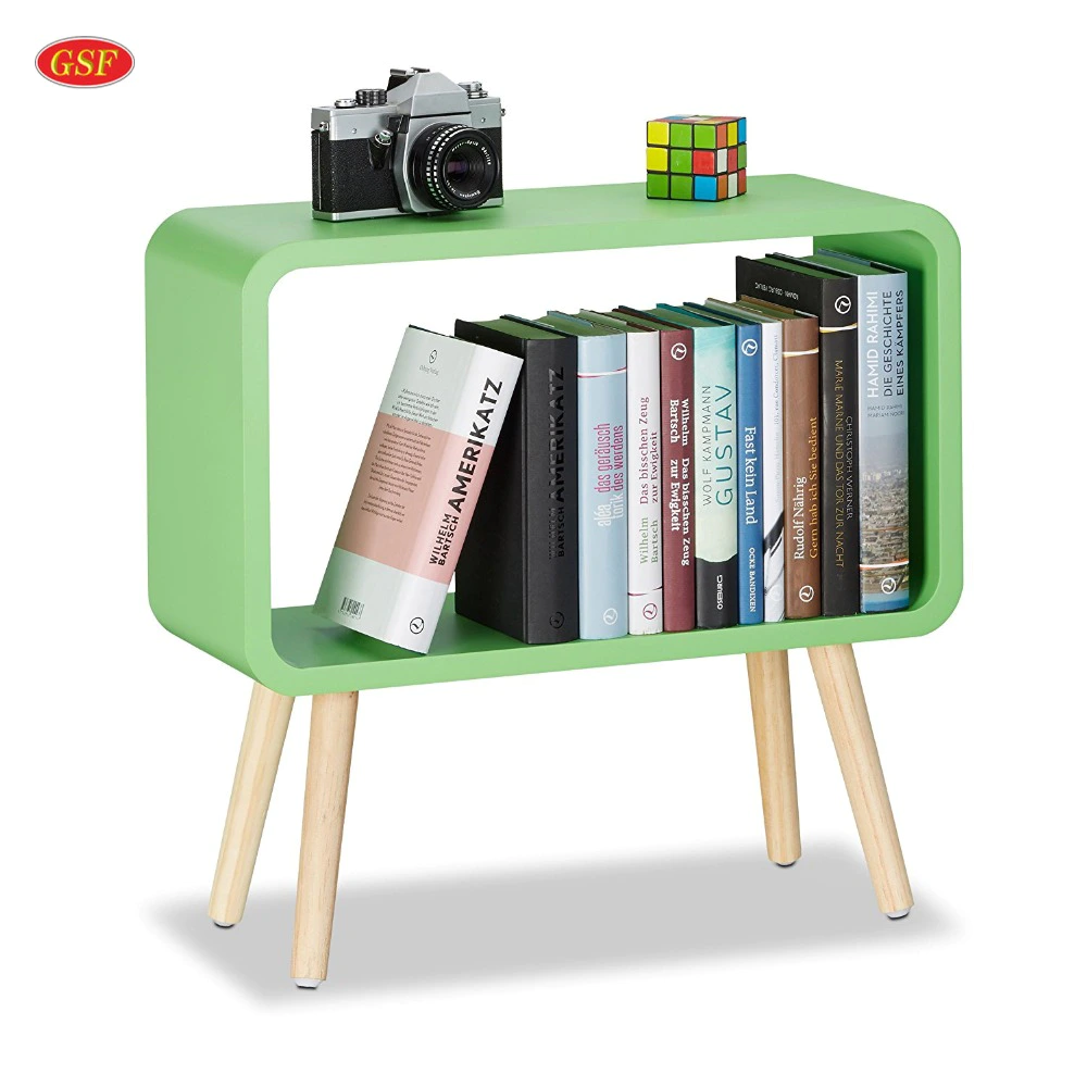 MDF Green Small Open 4-Legged Small Side Table Free standing Shelf for Living Room