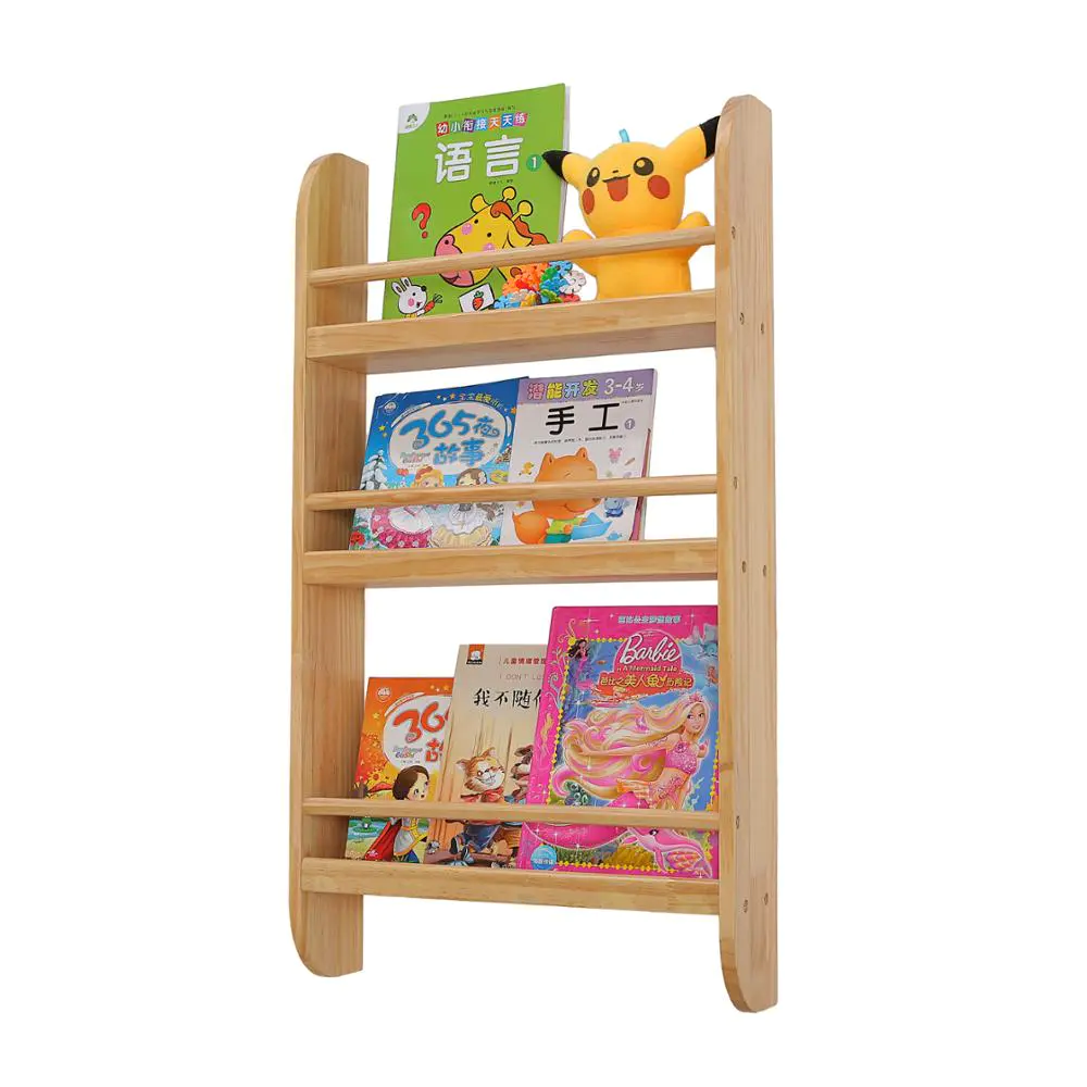 Factory Cheap Wholesale Kindergarten Children Wooden Bookshelf
