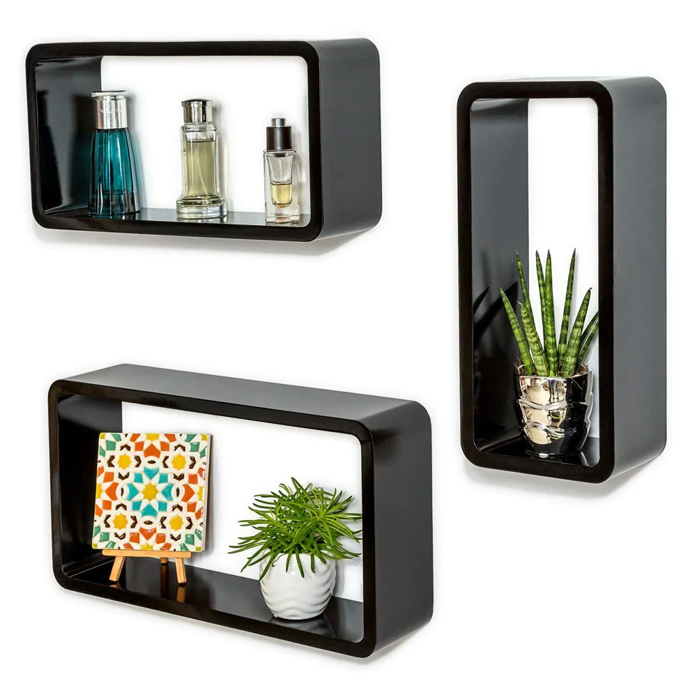 New modern custom easy assembly storage decorative furniture floating cube MDF book wall Shelf