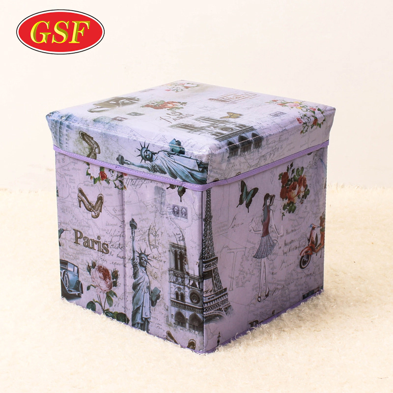 Statue of Liberty coated non-woven fabric large foldable storage ottoman