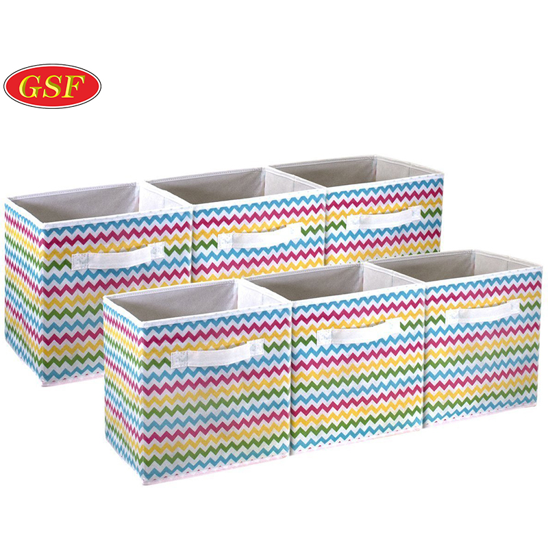 Home organization storage box pastel multi-color foldable decorative cube storage box