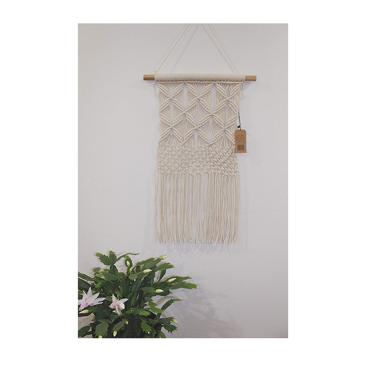 Decorative Wall Art Cotton Rope Cord Woven Tapestry Home Decorations for the Living Room Kitchen Bedroom or Apartment