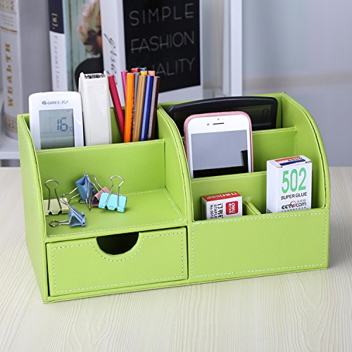 PU Leather Office Desk Organizer Pen/Pencil/Mobile Phone/Stationery Holder Storage Box for office