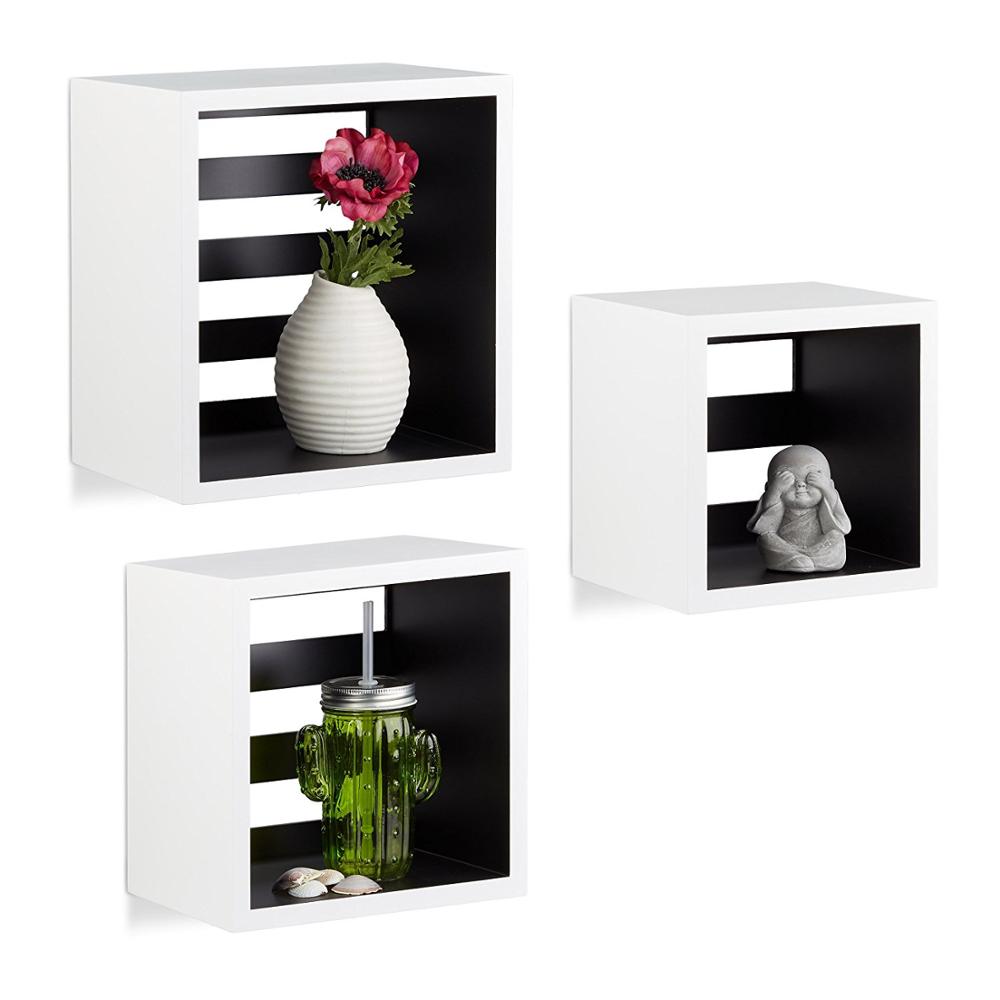 Wall Mount Cube Decorative Floating Wall Mount Home Wall Shelf with hollow back board
