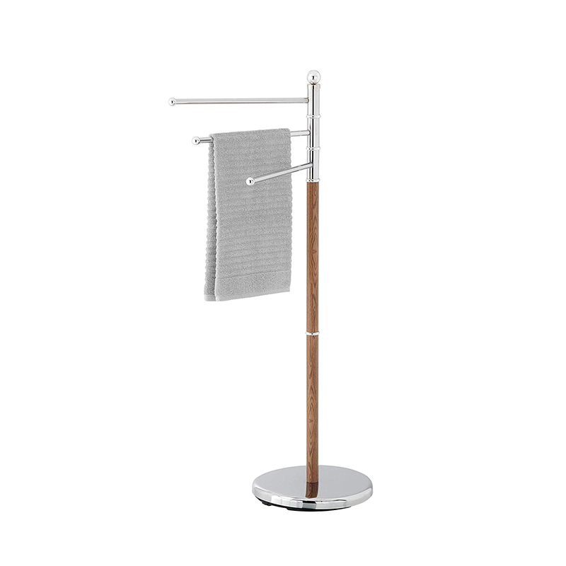 Stainless steel Bathroom Towel Rack Stand with 3 Swivel Arms GSH115