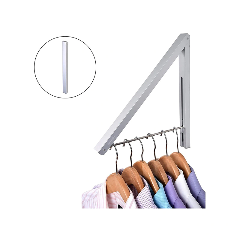 Wall Mounted Folding Clothes Hanger Drying Rack for Laundry Room Closet Storage GSH178