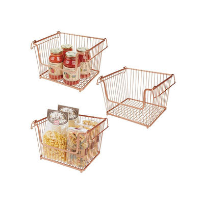 Metal Storage Organizer Bin Basket with Handles GSH008