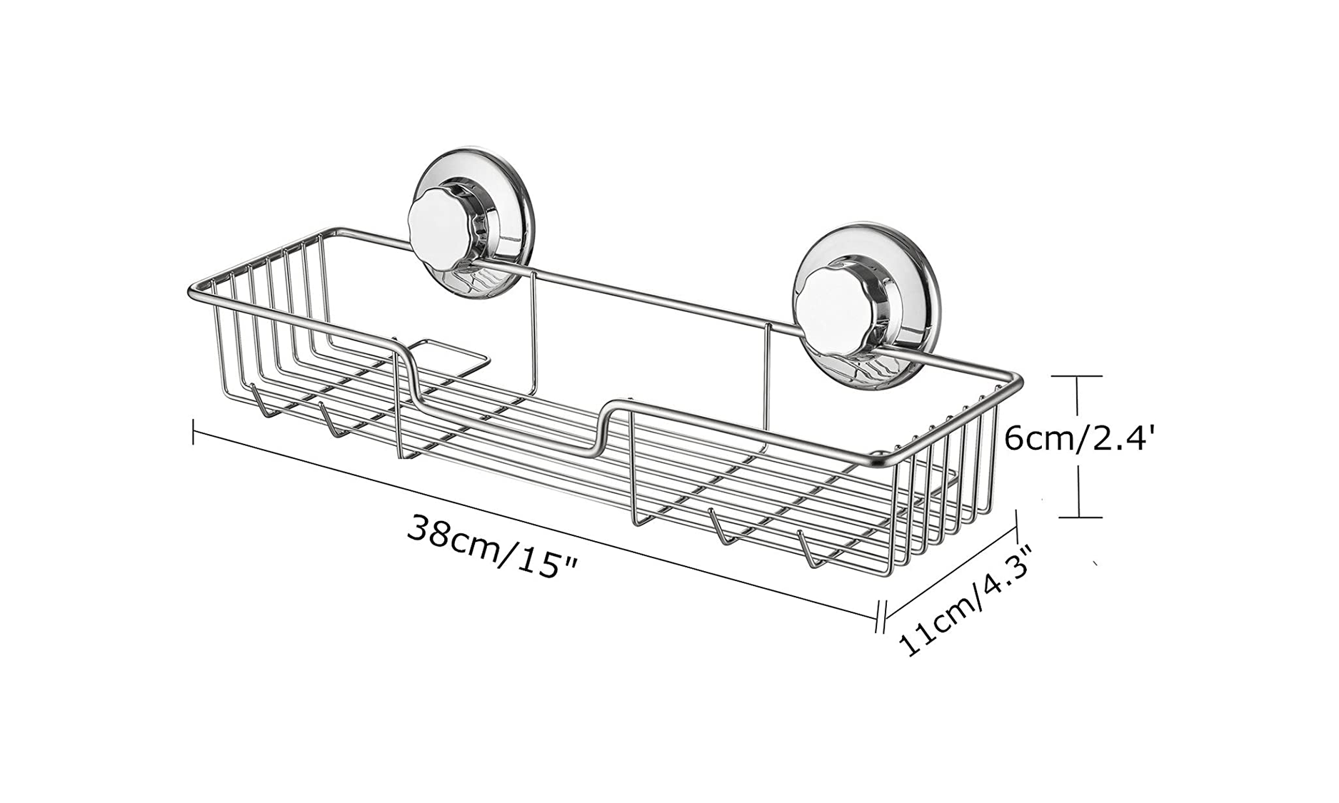 Stainless Steel Bathroom Storage Basket Double Bath Hookbath...
