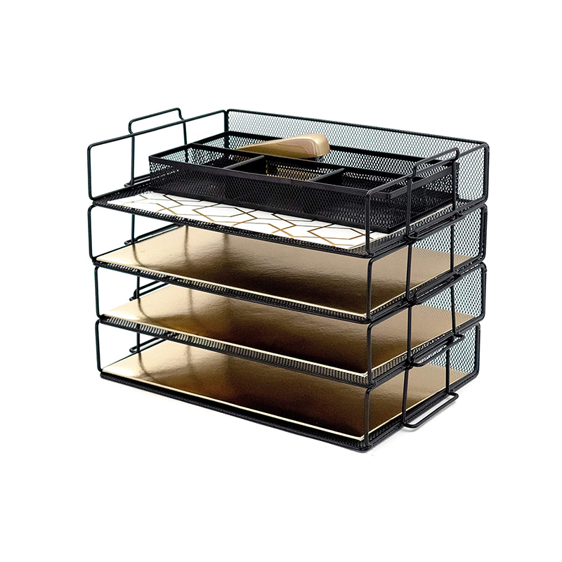Metal Desk Organizers and Accessories Stackable Paper Tray - 4 Tier GSH624
