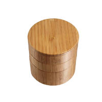 Three Tier Bamboo Storage Box with Magnetic Swivel Lids GSH085